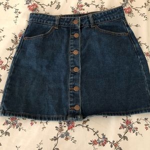 Denim Button Up Skirt